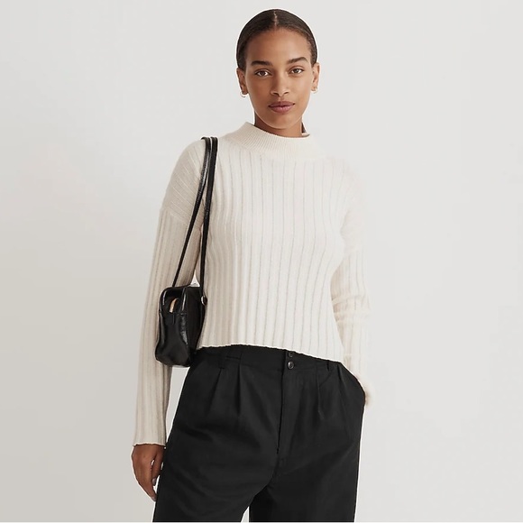 Madewell Mockneck Crop Sweater - Picture 3 of 7